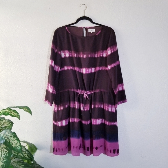 LOU & GREY Tie Dye Purple Mini Dress Medium - Picture 1 of 13